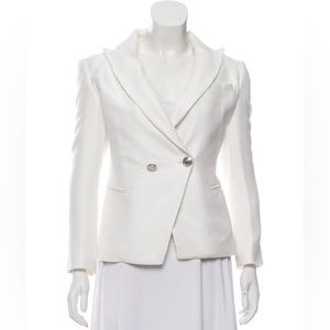 BALMAIN White Structured Peak-Lapel Blazer XS US2 FR36